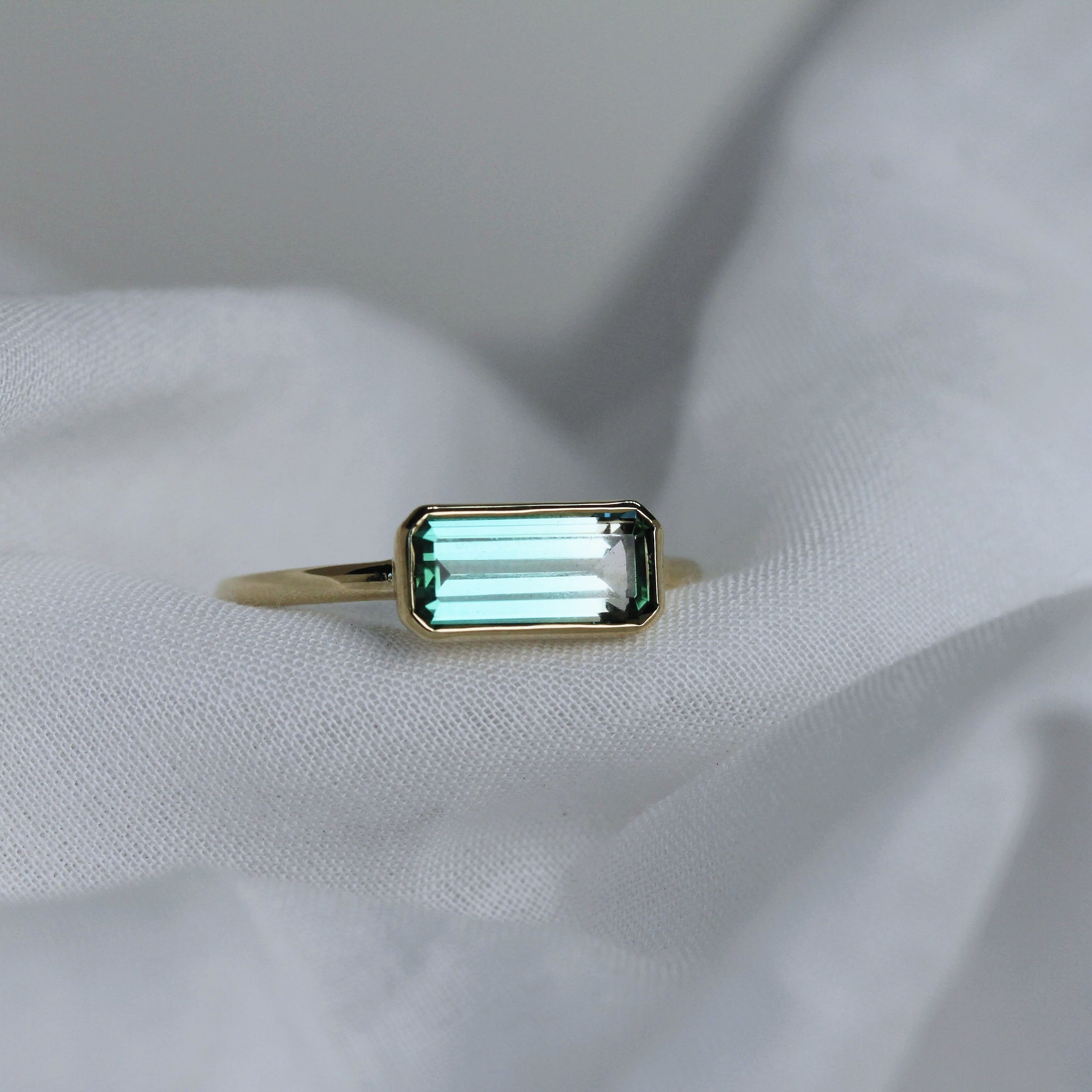 SEA FOAM Ombre Tourmaline Ring