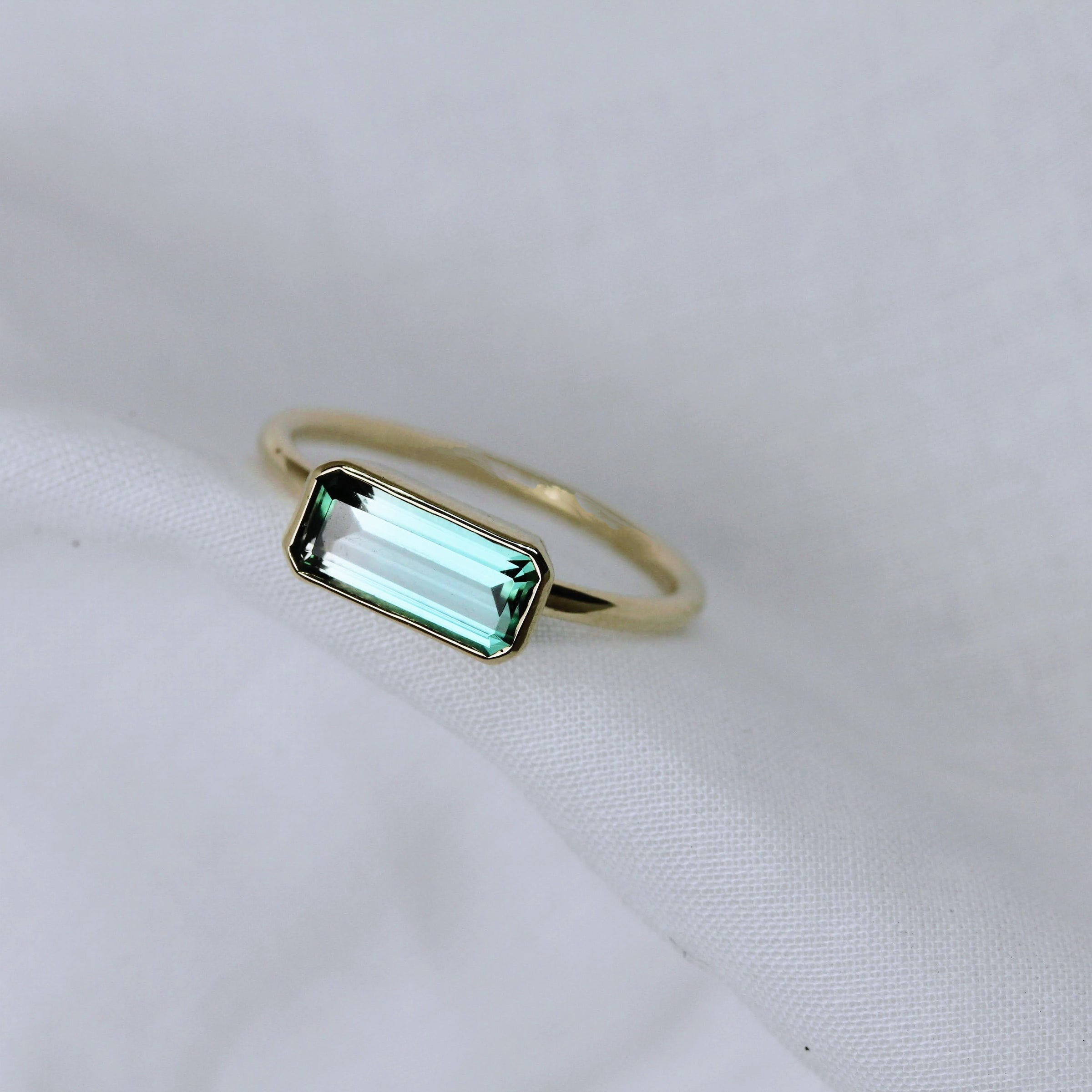 SEA FOAM Ombre Tourmaline Ring
