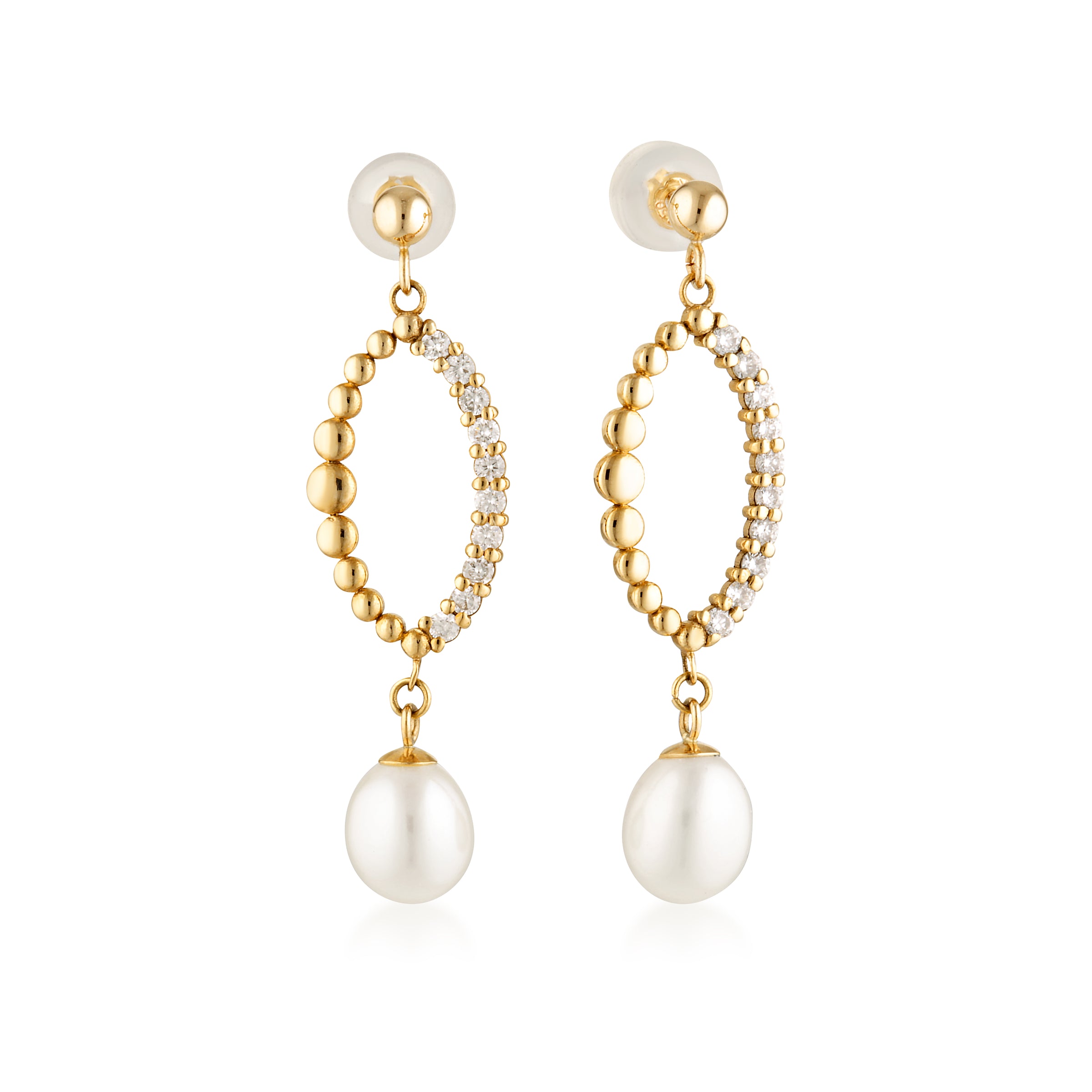 SUNDROP diamond and pearl earrings