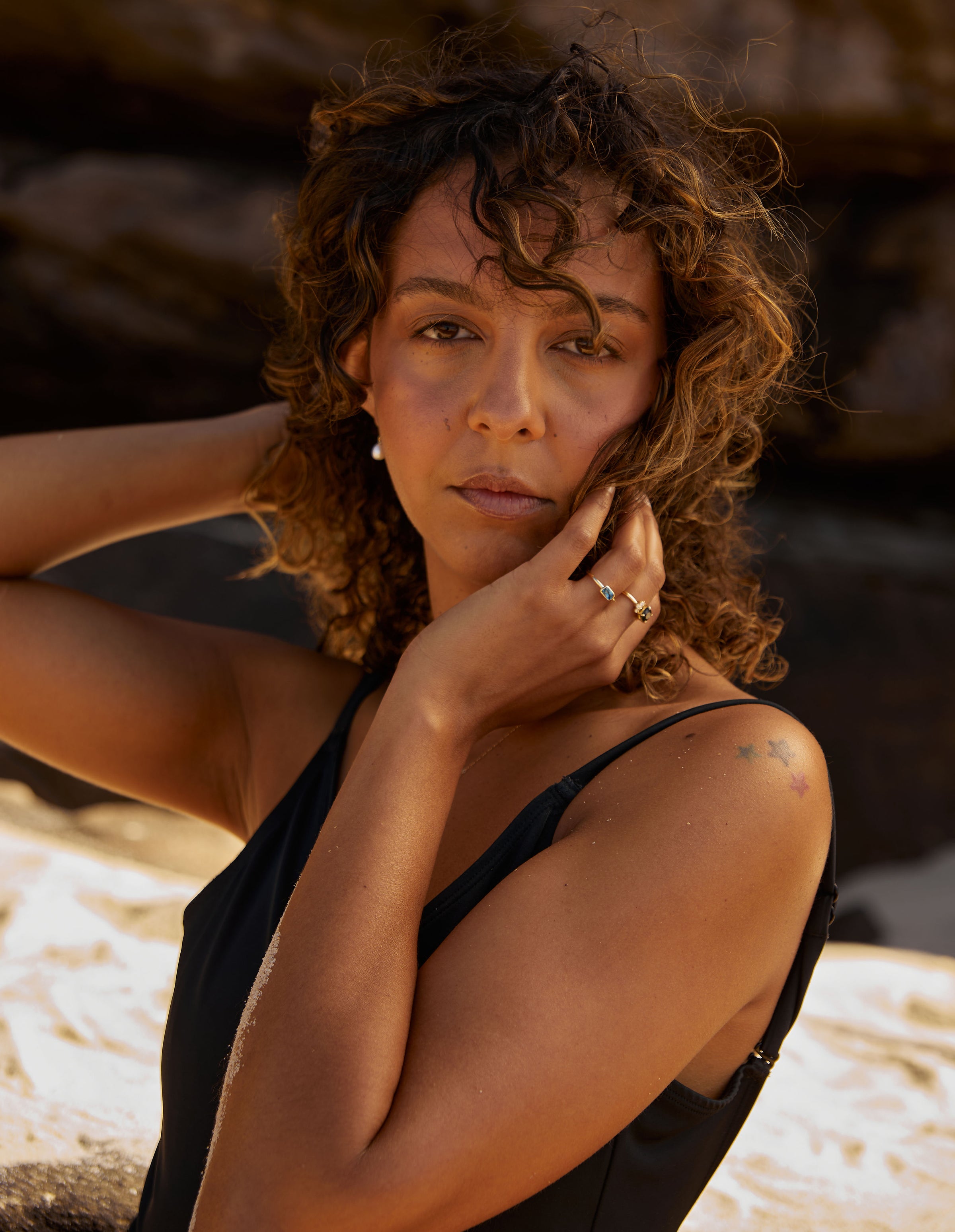 DENIM SEA spinel ring