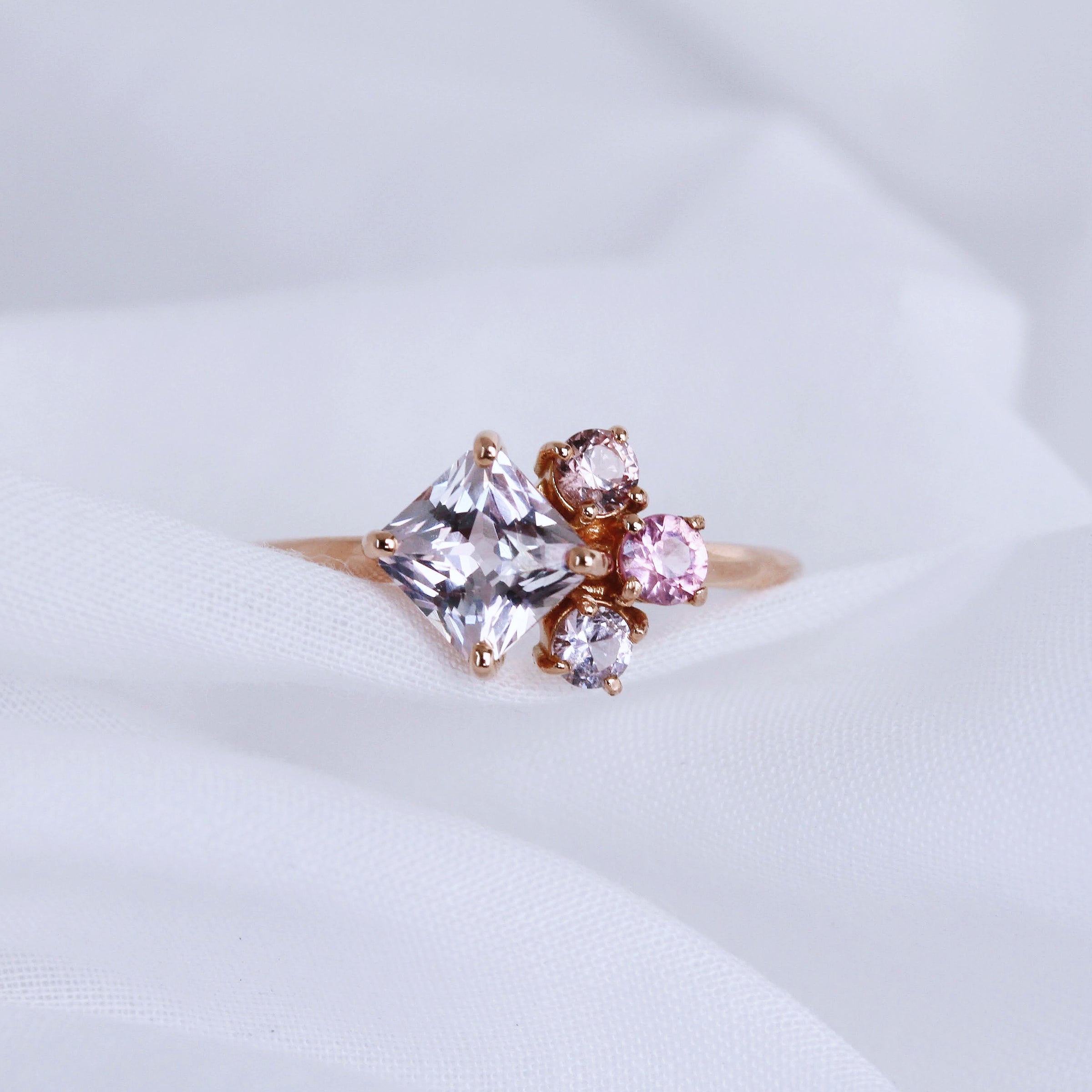 BLUSH DAWN cluster ring