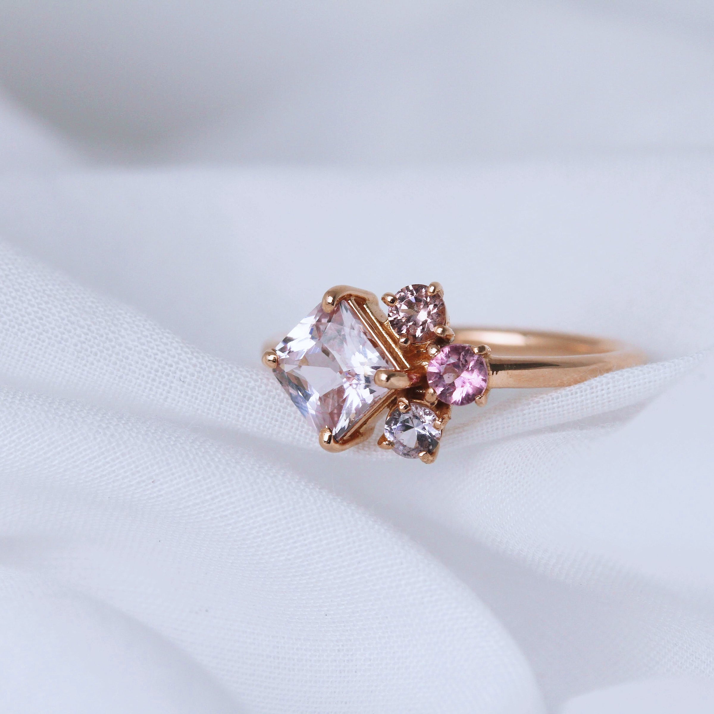 BLUSH DAWN cluster ring