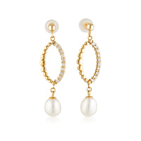 SUNDROP diamond and pearl earrings